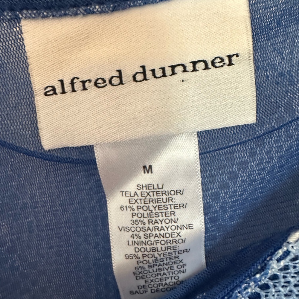 Alfred Dunner Blue and Green Zigzag Blouse - Picture 2 of 3